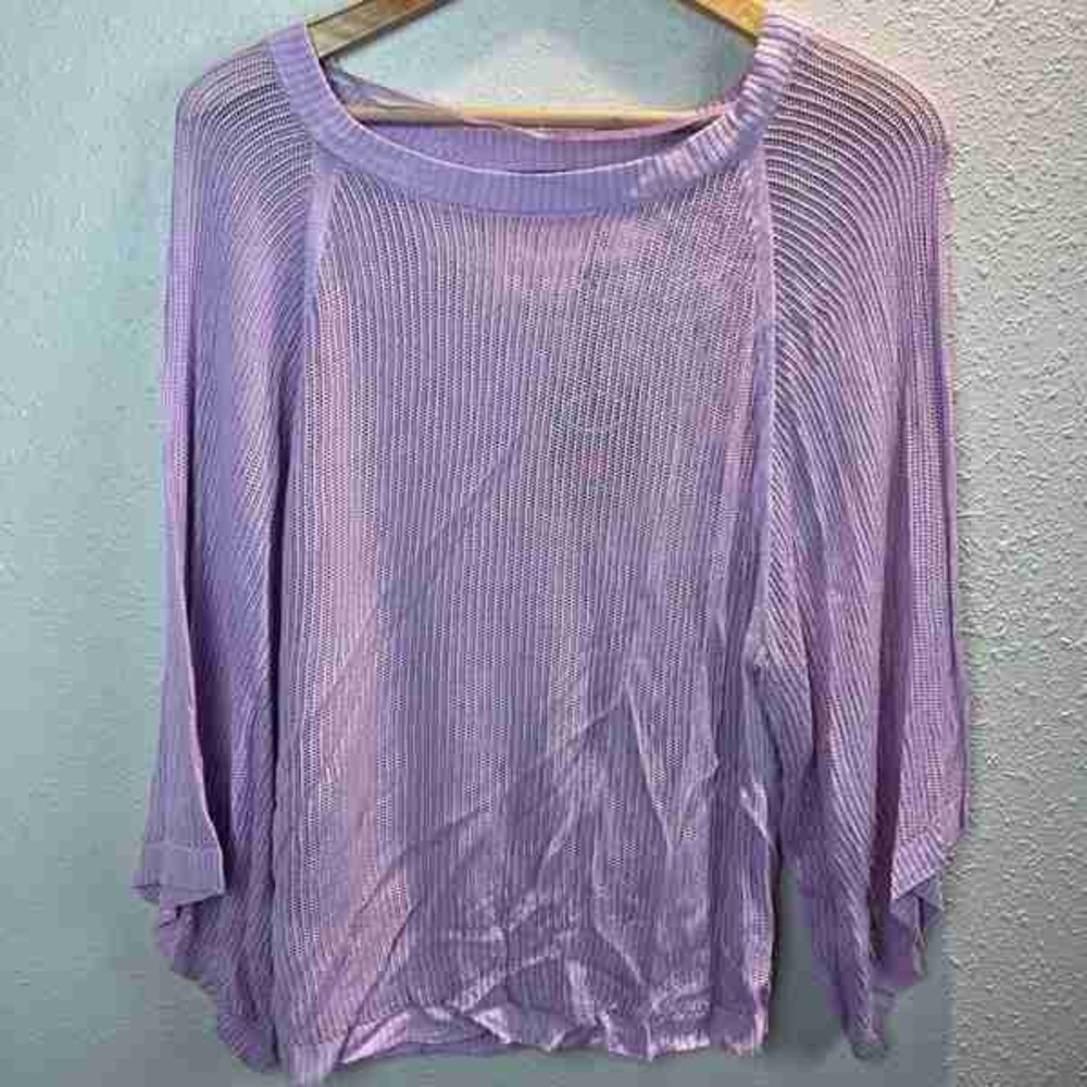 Light Purple Women's Knit Top - Casual Boatneck